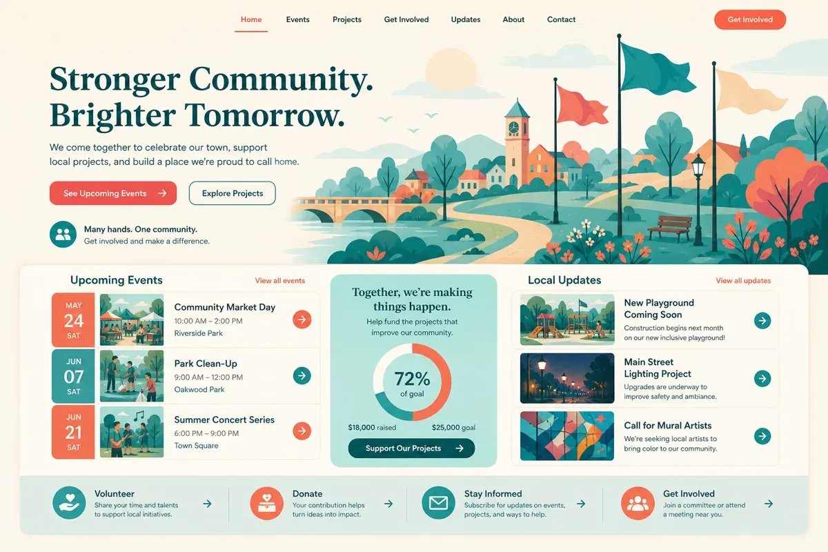 Homepage of the Raise The Flags website built by FatLazyDog